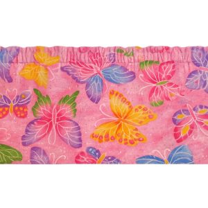 Pink Sparkle Butterfly Window Valances