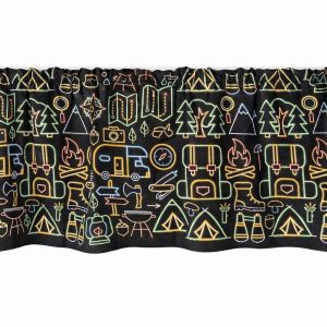 Summer Camping Neon Print Valances