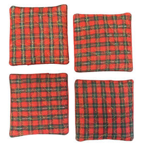 Red Green Holiday Christmas Coaster Set
