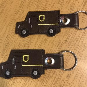 Brown Delivery Truck Key Chain