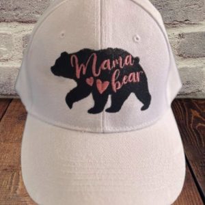 White "MAMA Bear" - Embroidered Hat