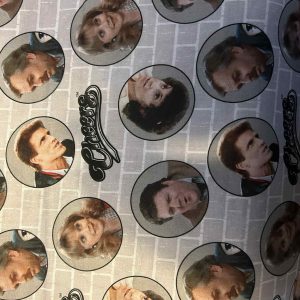 Cheers Badges Fabric – TV Show Print