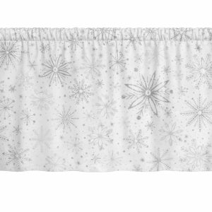 Silver Snowflakes On White Winter Valances