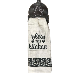 Black Paw & Bone Towel Holder