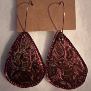 Textured Burgundy Earrings – Lightweight Dangle Earrings