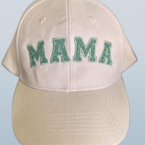 White Aqua Glitter MAMA Hat – Perfect Gift for Moms