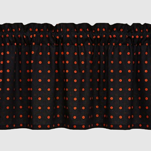 Orange Dots On Black Halloween Valance