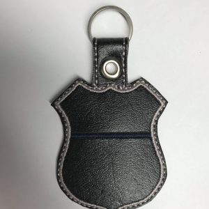 Embroidered Police Badge Key Chain – Thin Blue Line Accessory
