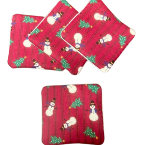 Snowmen on Red Coasters
