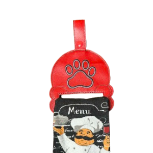 Red Dog Paw Towel Ring – Handmade
