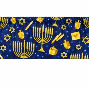 Menorah Hanukkah Valances Curtain Topper