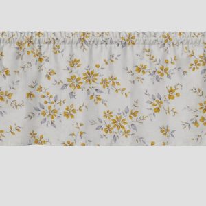 Cream Tan Flowers Window Valance