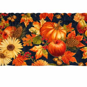 Pumpkins Pinecones Fruit Valance