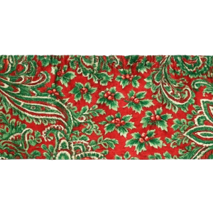 Red Green Christmas Paisley Window Valances