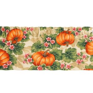 Fall Pumpkins Flowers Leaves Window Valances