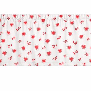 Red Lace Hearts On White Valance