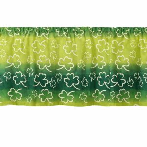 Green Shamrocks Curtain Valances