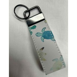 Sea Turtle Fold‑Over Wristlet Key Chain