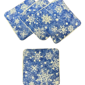 Snowflakes on Blue Coasters