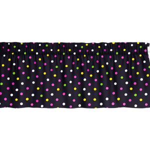 Pastel Dots On Black Valances