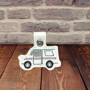 Postal Carrier Mail Truck Keychain