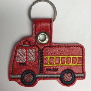 Red Embroidered - Fire Engine Key Chain