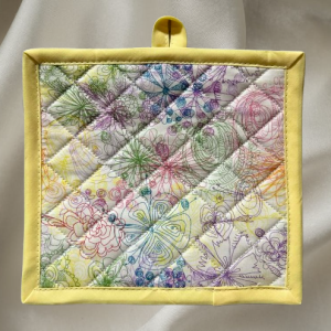 Rainbow Sketch Flower's Potholder