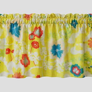 Bright Flowers On Yellow Valance
