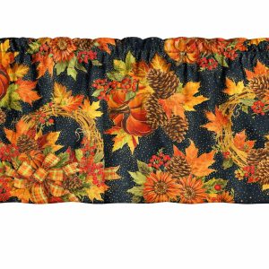 Fall Pumpkins Pinecones Window Valances