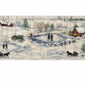 John Deere Winter Scenic Curtain Valances