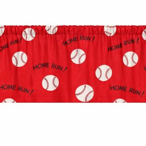 Home Run Baseball Print Window Valances