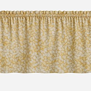 Small Tan Leaves Window Valance