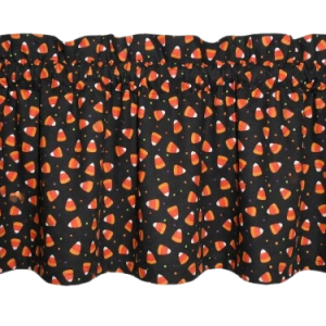 Candy Corn On Black Halloween Valances
