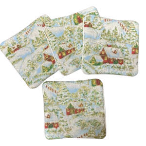 Scenic Winter Cabin Coaster Set