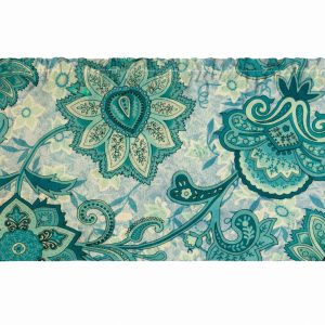 Turquoise Flower Print Curtain Valances