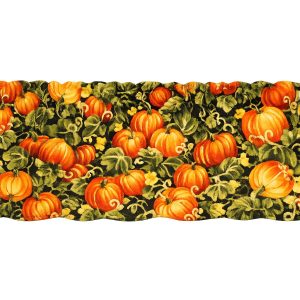 Glittery Pumpkin Patch Window Valance