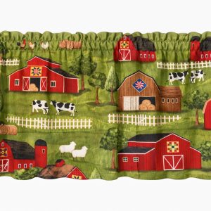 Green Farm Yard Window Valance