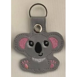 Koala Bear Key Chain – Embroidered Vinyl Bag Tag