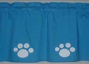 Pet Paw Print Appliqué Window Valances