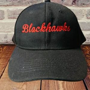 Black Blackhawks Embroidered Ball Cap – Adjustable Hat