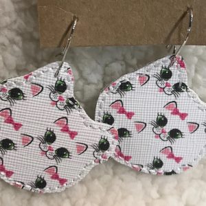 Cat with Pink Bows Earrings – Cute Cat Lover Gift