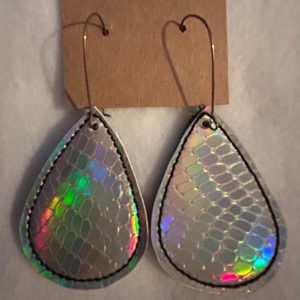 Silver Holographic Earrings – Handmade Jewelry