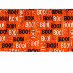 Halloween “Boo” Orange Window Valances