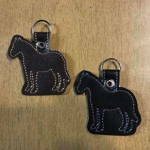 Horse Key Chain – Embroidered Vinyl Bag Tag