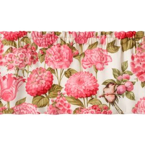 Pink Flower Blossoms Window Valance