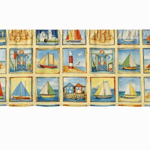 Sail Boat’s Beach Scene Window Valances