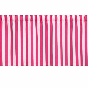 Dark Pink White Stripes Window Valance
