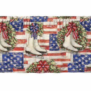 Winter Ice Skates American Flag Window Valances