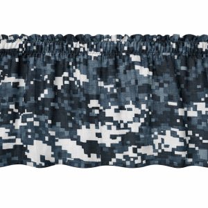 Grey Digital Camouflage Window Valance