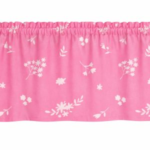 White Flowers On Pink Window Valance
